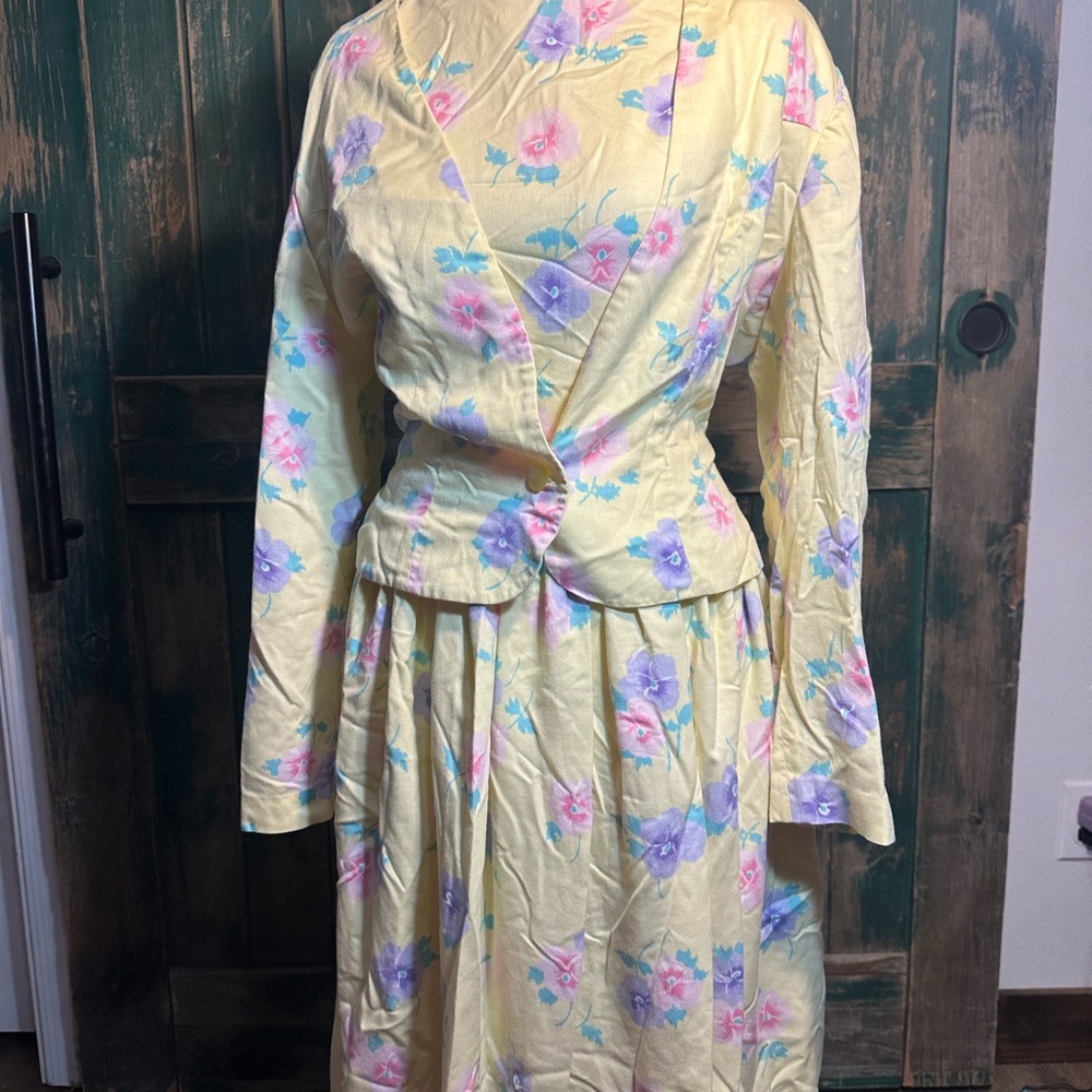 True Vintage Dorothy Ann 2-Piece Pastel Floral Dress & Blazer Set – Size Medium - Picture 14 of 14